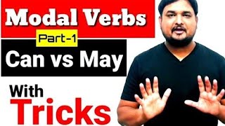 Modals in English Grammar  Modals in Hindi Language  English Basic English Grammar Can vs May [upl. by Ennaillek43]