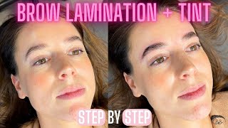 LAMINATION  BROW TINT PROCESS Step by Step using Thuya and Brow Code [upl. by Ahc429]