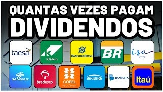 QUANTAS VEZES AS EMPRESAS PAGAM DIVIDENDOS POR ANO VERSÃO 2024 AÇÕES KLBN4 BBAS3 TAEE11 BBDC3 PETR4 [upl. by Kenway]