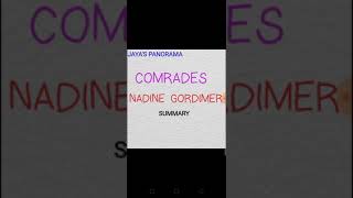 COMRADES BY NADINE GORDIMER  SUMMARY [upl. by Phyl939]