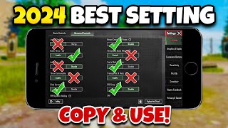 PUBG MOBILE 2024 BEST SETTINGS amp SENSITIVITY🔥COPY amp USECODE☑️ [upl. by Aneehsar]