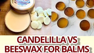 Candelilla wax vs Beeswax for Lip Balms Results and recipe included [upl. by Ecenahs543]