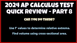 AP TEST Review  2024 Part 8  Can you do these fyp apcalculus calculus [upl. by Ilwain996]