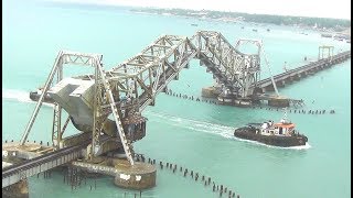 Pamban Rail Bridge Rameshwaram Opens up for Ship Crossing [upl. by Andromache]