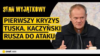 Pierwszy kryzys Tuska Kaczyński rusza do ataku Duda spóźnił się na powódź [upl. by Belshin910]