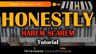 Honestly  Harem Scarem  How to Play PianoKeyboards with Lyrics and Chords Tutorial [upl. by Holtorf]