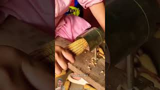 Corn seed remover hand machine 🤯 mini wood toy woodworking art skills hands crafts ideas shorts [upl. by Ron192]