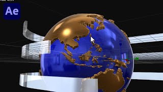 After effects Tutorials  3D News Globe  Element 3D [upl. by Ym604]