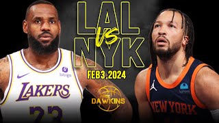 New York Knicks vs Los Angeles Lakers Full Game Highlights  February 3 2024  FreeDawkins [upl. by Leone]