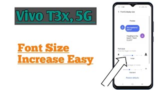 Vivo T3x 5G  Font And Display Size How To Change [upl. by Alicul]