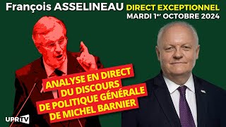 François Asselineau analyse en direct le discours de politique générale de Michel Barnier [upl. by Beverley]