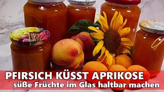 PFIRSICH küsst APRIKOSE süße FRÜCHTE als Konfitüre im Glas haltbar gemacht [upl. by Ettezus953]