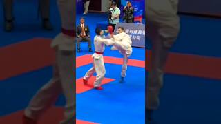 Timing karate kick mawashi geri ippon kumite karate [upl. by Ecyle]