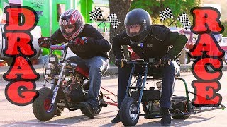 Mini Bike Racing 300 foot drags featuring TOMB [upl. by Sidalg]