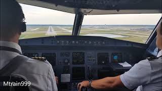 A320 landing DTW cockpit [upl. by Enileqcaj]