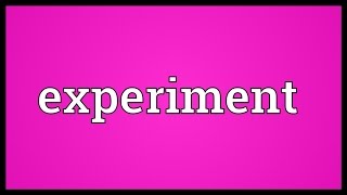 Experiment Meaning [upl. by Esej]