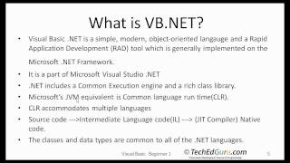 VB Beginner 1  What is VB and What is NET [upl. by Ecinahc162]