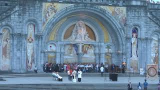 Procession Mariale aux flambeaux at the Sanctuaire de Lourdes  27 July 2024 [upl. by Llessur]