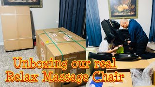 Unboxing our Real Relax Massage Chair earlyChristmaspresent [upl. by Abigale]