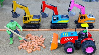 Diy tractor mini Bulldozer to making concrete road  Construction Vehicles Road Roller 109 [upl. by Bruni]