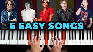 5 Easy Songs to Play on piano for Beginners with PDF [upl. by Pelpel]