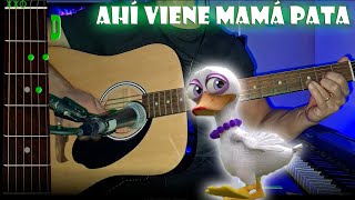 Ahí Viene Mamá Pata  Guitarra  Acordes  Tutorial  Cover [upl. by Hewes]