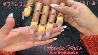 Acrylic Nails Tutorial  Nails For Beginners  Acrylic Application  Nails shapes  Materials [upl. by Ormiston83]