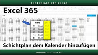 Schichtplan Eurem Kalender hinzufügen  Excel 365 Tutorial [upl. by Duffie]