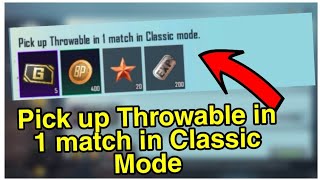 Pick up Throwable in 1 match in Classic Mode Pubg  What is Throwable in Pubg Mobile [upl. by Lapides]