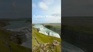 Gullfoss waterfall thundering on a bright day travel shorts iceland [upl. by Elumas]