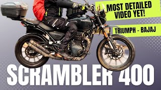 2023 Triumph Scrambler 400 Bajajbuilt spied  all details revealed [upl. by Neeluqcaj]