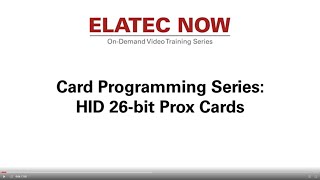 Elatec NOW 26Bit Prox Card Programming [upl. by Kitchen79]