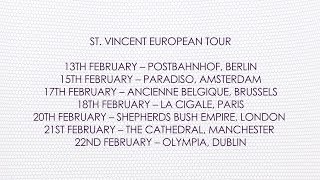 St Vincent 2014 European Tour [upl. by Reichert]