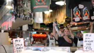 How to Catch a Fish at Pike Place Fish Market  Seattle Washington [upl. by Eitsyrc]