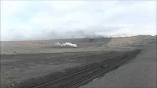 Chinese Railways  Steam at Sandaoling JS8167 282 Storms the Gradient out of Sandaoling Coal Pit [upl. by Ennovihc504]