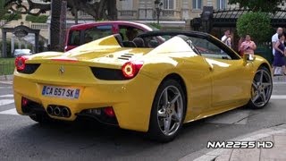 Noisy Ferrari 458 Spider in Monaco [upl. by Aekahs176]