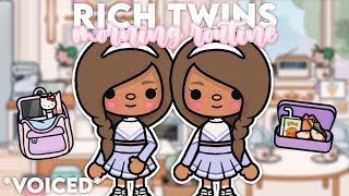 Rich Twins SCHOOL MORNING ROUTINE  With Voices  Toca Life World Roleplay [upl. by Aridan]