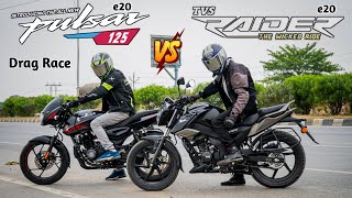 TVS Raider 125cc Vs Pulsar 125  Drag Race [upl. by Siuqcram]