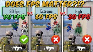 90 FPS vs 60 FPS vs 30 FPS PUBG MOBILE Does FPS Matter Ultimate FPS Comparison [upl. by Ttekcirc]