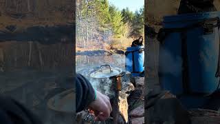 Boiling water in the morning camping nature [upl. by Scammon705]