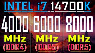 4000MHz vs 6000MHz vs 8000MHz  i7 14700K  DDR4 vs DDR5  Which One Better for GAMING [upl. by Yenettirb]