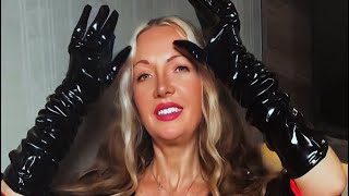 ASMR PVC Leather Rain Coat amp Gloves Sounds gloves leathercoat leathersounds [upl. by Htebiram]