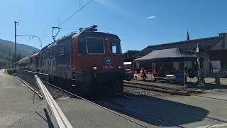 Ifahrt vo de S22 mit de Ersatz Komposition und mit de SBBC Re 44 in Balsthal [upl. by Metcalf407]