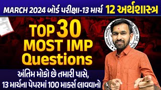 30 Most Important Questions For Board Exam 2024 🔥 Std 12 ECO IMP for March 2024 Board Exam [upl. by Nerissa359]