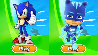 Sonic Dash Vs PJ Masks  Movie Sonic Vs All Boss Zazz Egman All character Unlocked [upl. by Adnir695]