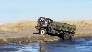 Taking the LMTV to the beach with a few other military trucks [upl. by Atsirk695]