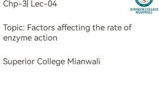 Factors affecting the rate of enzyme action  Punjab Boards Biology First Year [upl. by Anaerol912]