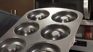 Wilton Non Stick 6 Cavity Donut Baking Pans Review [upl. by Reehsab]