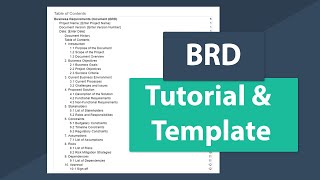 Business Requirements Document BRD Tutorial amp Template Walkthrough [upl. by Mavra343]