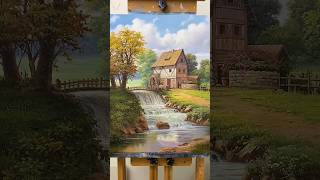 Handpaintedoil painting oil painting classicalruralscenery rurallandscape decorativepainting [upl. by Natan]